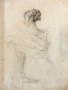 Portrait De Madame Recamier Assise by Francois Pascal Simon Gerard