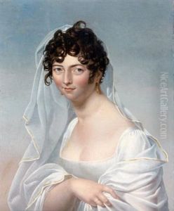 Portrait De Femme A La Robe Blanche