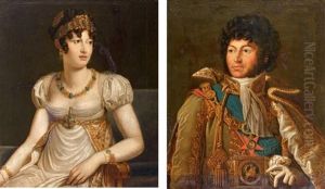 Portrait De Joachim Murat Et Portrait De Caroline Murat, Reine De Naples (pair)