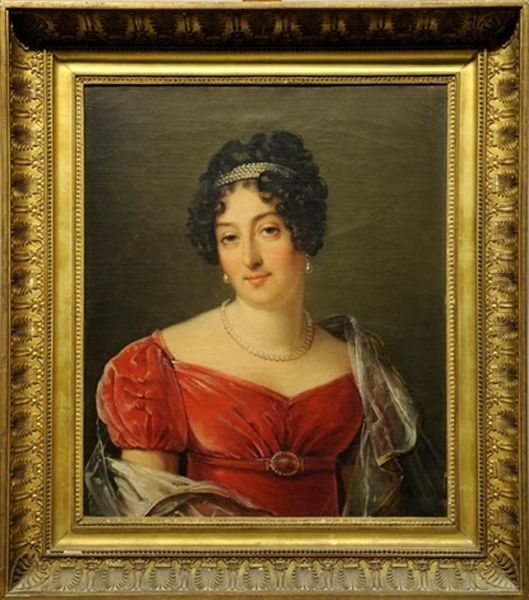 Portrait D'homme Et Portrait D'une Femme Au Collier De Perles (pair) - view 1