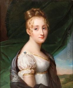 Portrait De Blanche De Buffault (+ Portrait De Madame De Bonneuil, Smllr; 2 Works) by Francois Pascal Simon Gerard
