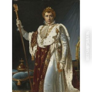 Portrait Of Napoleon In Coronation Robes by Francois Pascal Simon Gerard