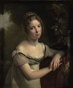 Portrait Of A Lady In A White Silk Dress