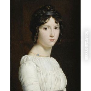 Portrait Of Alexandrine Emilie Brongniart, Bust-length, Wearing A White Dress