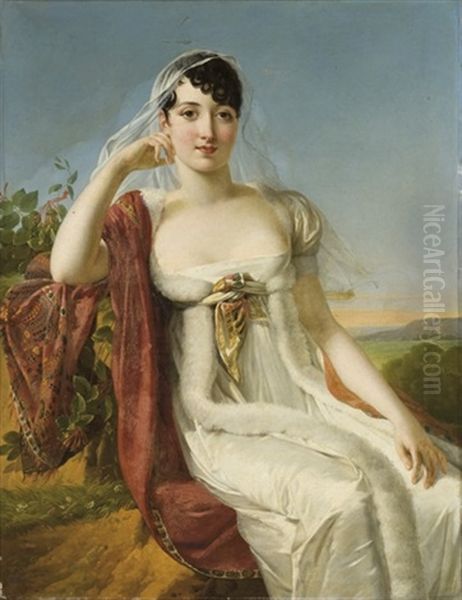 Portrait D'une Dame Assise Dans Un Paysage - view 1