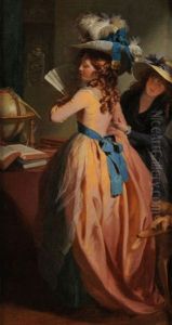 Dame Mit Ihrer Zofe Und Hund Dame Mit Ihrer Zofe Und Hund