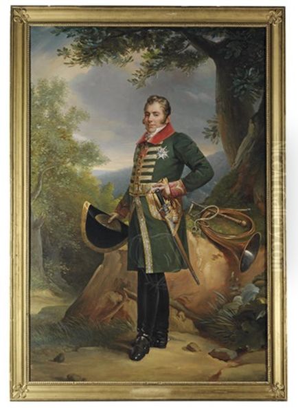 Portrait Of Charles-ferdinand D'artois, Duc De Berry In Hunting Dress, A Hat In His Right Hand - view 1