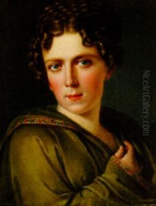Portrait Of A Lady In Green by Francois Pascal Simon Gerard