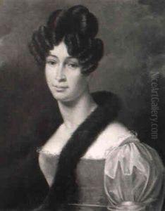 Portrait De Femme Portant Une Echarpe De Fourrure by Francois Pascal Simon Gerard