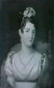 Portrait D'une Femme Avec Des Fleurs Dans Les Cheveux by Francois Pascal Simon Gerard