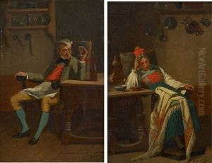 Apres Un Bon Repas (2 Works) by Lucien Gerard