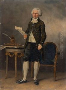 Portrait D"homme Tenant Une Lettre