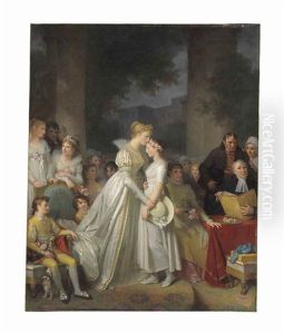 La Rosiere Or Le Baiser De Protection De La Dame Du Lieu ('the Kiss Of Protection By The Local Chatelaine") by Marguerite Gerard