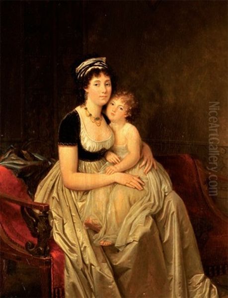 Femme Assise Avec Son Fils - view 1