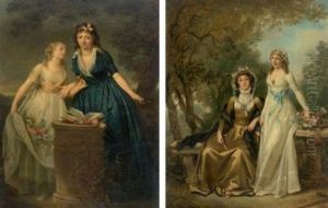 Les Deux Amies (+les Deux Soeurs, Various Sizes; Pair) by Marguerite Gerard