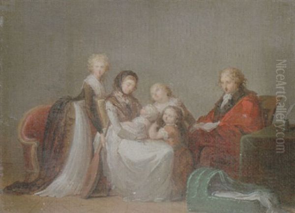 A Group Portrait (the Singer Elleviou And His Family?) - view 1