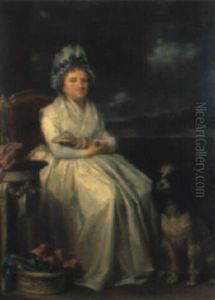 Portrait D'une Femme Avec Son Caniche by Marguerite Gerard