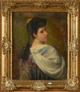 Profil De Jeune Fille by Theodore Gerard