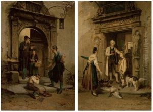 L'ardoise Cassee Et Les Felicitations Du Maitre D'ecole (pair) by Theodore Gerard