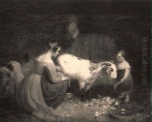 Idyll Beim Melken by Theodore Gerard