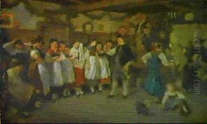 Auf Das Wohl Des Jungen Brautpaares (in Einem...landgasthaus Haben Sich Dorfmusikanten Aufgestellt) by Theodore Gerard