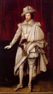 Portrait Of A Gentleman In A White Satin Doublet And Pantaloons Portrait Of A Gentleman In A White Satin Doublet And Pantaloons