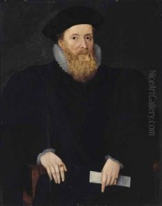 Portrait Of A Gentleman, Possibly William Cecil, Lord Burghley (1520-1598) Half-length, Seated And Holding A Letter by Marcus Gerards the Younger