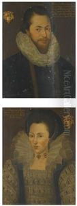 Portrait Of Richard Perceval, Of Twickenham, Somerset, Secretary Of The Court Of Wards In Ireland (+ Portrait Of His Wife, Alice, Daughter Of John Sherman Of Ottery St. Mary, Devon; Pair) Portrait Of Richard Perceval, Of Twickenham, Somerset, Secretary Of The Court Of Wards In Ireland (+ Portrait Of His Wife, Alice, Daughter Of John Sherman Of Ottery St. Mary, Devon; Pair)