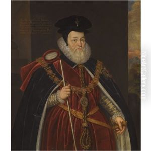 Portrait Of William Cecil, Lord Burghley (1520-1598), Wearing Garter Robes by Marcus Gerards the Younger