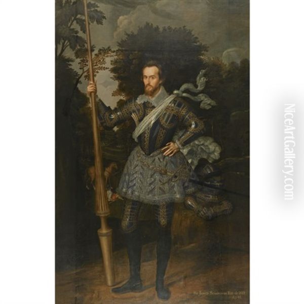 Portrait Of Sir James Scudamore, Dressed In Armour For The Accession Day Tilt - view 1