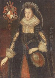 Portrait Of Lady Eleanor Dutton In Elegant Dress, Standing Beside A Chair