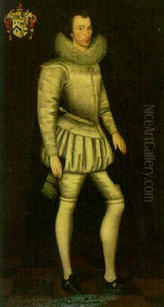 Portrait Of A Nobleman, Standing, Wearing A Silver Doublet - view 1