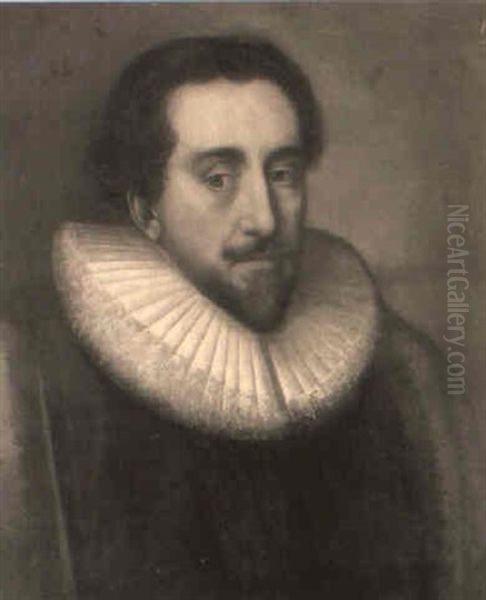 Portrait Of A Nobleman, Head And Shoulders, In A Fur-lined Red Cloak - view 1