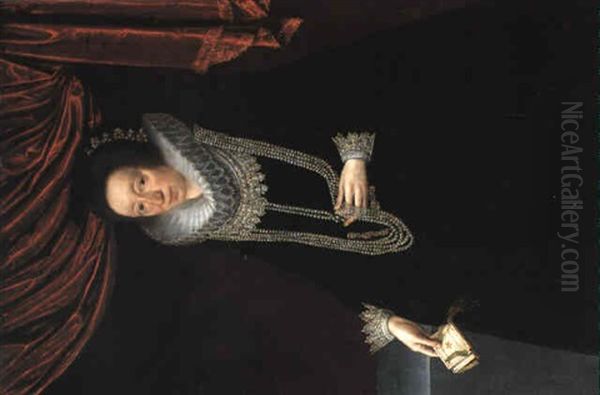 Portrait Of Margaret Belasyse With A Pearl Necklace - view 1