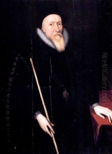 Portrait Of William Cecil, 1st Lord Burghley, Standingthree-quarter Length, Wearing A Dark Costume With White Collar Portrait Of William Cecil, 1st Lord Burghley, Standingthree-quarter Length, Wearing A Dark Costume With White Collar