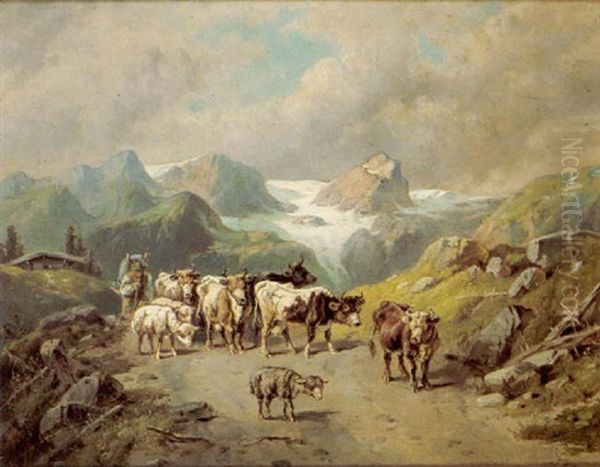 Almauftrieb Im Hintergrund Der Dachstein - view 1