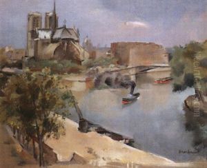 Le Remorqueur Pres De Notre-dame by Abel Gerbaud