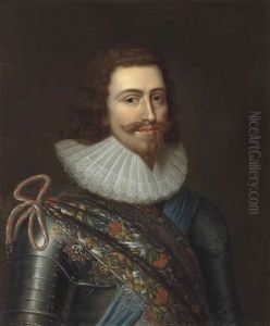 Portrait Of George Villiers (1592-1628), 1st Duke Of Buckingham, Half-length, In Armour And A Ruff, Wearing A Multi-coloured Baldric And...