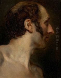 Etude De Tete D'homme by Theodore Gericault