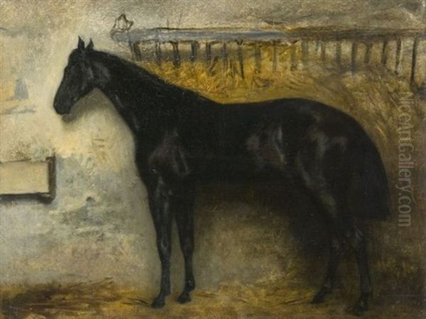 Cheval Noir Dans Une Ecurie (sketch) - view 1