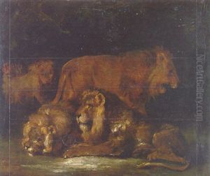 Groupe De Lions by Theodore Gericault