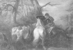 Pferde Am Waldrand by Theodore Gericault