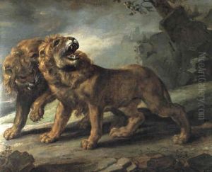 Two Lions by Theodore Gericault