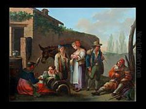 Die Rast Vor Dem Haus by Giovanni Battista Azzi