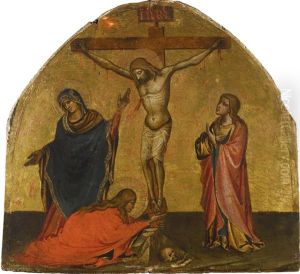 Christ On The Cross With The Madonna, Saint John And Mary Magdalene by Niccolo di Pietro Gerini