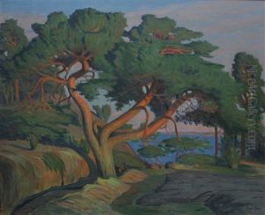 Kustlandskap Med Tallar by Aron Gerle