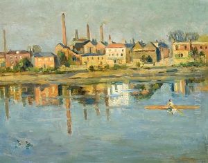 Ohne Titel (industrielandschaft Am Wasser) by Emil Von Gerliczy