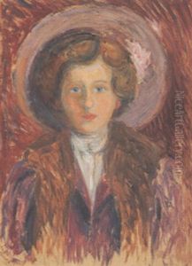 Dame Mit Lila Hut