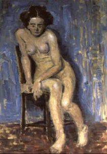 Sitzender Weiblicher Akt by Emil Von Gerliczy