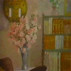 Stilleben Mit Bucherregal by Emil Von Gerliczy